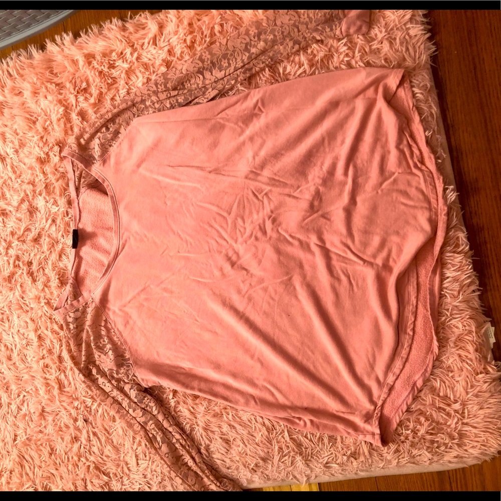 Torrid pink lace sleeve blouse